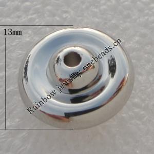 Jewelry findings, CCB plastic Beads Platina plated, 13x6mm Hole:2mm, Sold by Bag