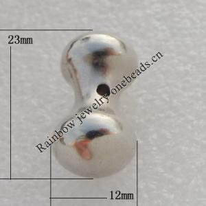 Jewelry findings, CCB plastic Beads Platina plated, 23x12mm Hole:2mm, Sold by Bag
