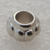 Jewelry findings, CCB plastic European style Beads Platina plated, 12x8mm Hole:6mm, Sold by Bag