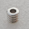 Jewelry findings, CCB plastic European style Beads Platina plated, Fluted Column 10x10mm Hole:5mm, Sold by Bag
