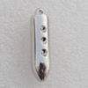 Jewelry findings, CCB plastic Pendant Platina plated, 32x9mm Hole:2mm, Sold by Bag
