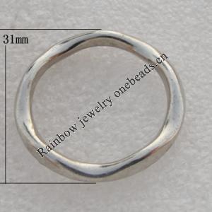 Jewelry findings, CCB plastic Donuts Platina plated, 31x25mm, Sold by Bag