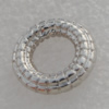 Jewelry findings, CCB plastic Donuts Platina plated, 16x8mm, Sold by Bag