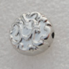Jewelry findings, CCB plastic Beads Platina plated, Coin 14x5mm Hole:2mm, Sold by Bag