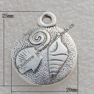 Jewelry findings, CCB plastic Pendant Platina plated, 25x20mm Hole:3mm, Sold by Bag