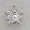 Jewelry findings, CCB plastic Pendant Platina plated, 18x15mm Hole:3mm, Sold by Bag