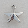 Jewelry findings, CCB plastic Pendant Platina plated, Star 25x11mm Hole:3mm, Sold by Bag