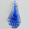 Inner Flower Lampwork Pendant For Earring, Leaf 34x16mm Hole:About 4mm, Sold by PC