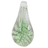 Inner Flower Lampwork Pendant For Earring, Leaf 34x16mm Hole:About 4mm, Sold by PC