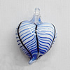 Lampwork Pendant For Earring, Heart 25x18mm Hole:About 4mm, Sold by PC