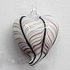 Lampwork Pendant For Earring, Heart 25x18mm Hole:About 4mm, Sold by PC