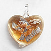 Lampwork Pendant For Earring, Heart 24x20mm Hole:About 4mm, Sold by PC