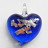 Lampwork Pendant For Earring, Heart 24x20mm Hole:About 4mm, Sold by PC