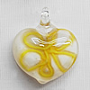 Lampwork Pendant For Earring, Heart 24x20mm Hole:About 4mm, Sold by PC