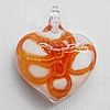 Lampwork Pendant For Earring, Heart 24x20mm Hole:About 4mm, Sold by PC