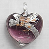 Lampwork Pendant For Earring, Heart 24x20mm Hole:About 4mm, Sold by PC