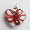 Lampwork Pendant For Earring, Heart 24x20mm Hole:About 4mm, Sold by PC