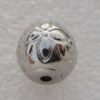 Jewelry findings, CCB plastic Beads Platina plated, Round 12mm Hole:2mm, Sold by Bag