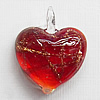 Lampwork Pendant For Earring, Heart 24x20mm Hole:About 4mm, Sold by PC