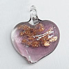 Lampwork Pendant For Earring, Heart 24x20mm Hole:About 4mm, Sold by PC