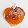 Lampwork Pendant For Earring, Heart 24x20mm Hole:About 4mm, Sold by PC