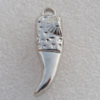 Jewelry findings, CCB plastic Pendant Platina plated, 33x10mm Hole:3mm, Sold by Bag