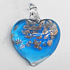 Lampwork Pendant For Earring, Heart 24x20mm Hole:About 4mm, Sold by PC