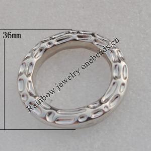 Jewelry findings, CCB plastic Donuts Platina plated, 36x24mm, Sold by Bag