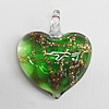 Lampwork Pendant For Earring, Heart 24x20mm Hole:About 4mm, Sold by PC