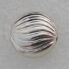 Jewelry findings, CCB plastic Beads Platina plated, Fluted Coin 14x7mm Hole:1mm, Sold by Bag
