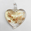 Lampwork Pendant For Earring, Heart 24x20mm Hole:About 4mm, Sold by PC