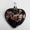 Lampwork Pendant For Earring, Heart 24x20mm Hole:About 4mm, Sold by PC