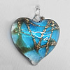 Lampwork Pendant For Earring, Heart 24x20mm Hole:About 4mm, Sold by PC