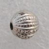 Jewelry findings, CCB plastic Beads Platina plated, Round 8mm Hole:2mm, Sold by Bag