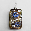 Lampwork Pendant For Earring, Rectangle 27x12mm Hole:About 4mm, Sold by PC