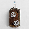 Lampwork Pendant For Earring, Rectangle 27x12mm Hole:About 4mm, Sold by PC