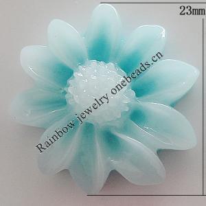 Resin Cabochons, No Hole Headwear & Costume Accessory, Flower, About 23mm in diameter, Sold by Bag