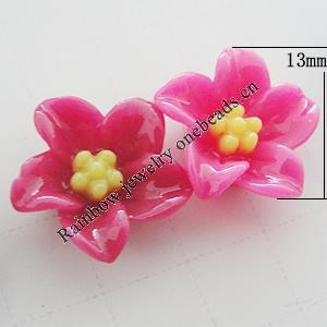 Resin Cabochons, No Hole Headwear & Costume Accessory, Flower, About 13mm in diameter, Sold by Bag