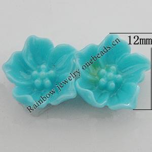 Resin Cabochons, No Hole Headwear & Costume Accessory, Flower, About 12mm in diameter, Sold by Bag