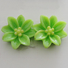 Resin Cabochons, No Hole Headwear & Costume Accessory, Flower, About 14mm in diameter, Sold by Bag