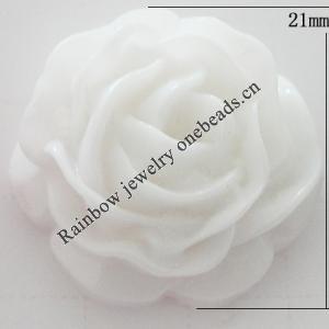 Resin Cabochons, No Hole Headwear & Costume Accessory, Flower, About 21mm in diameter, Sold by Bag