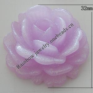 Resin Cabochons, No Hole Headwear & Costume Accessory, Flower, About 32mm in diameter, Sold by Bag