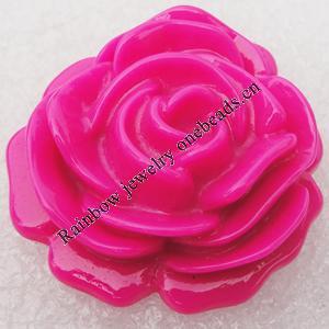 Resin Cabochons, No Hole Headwear & Costume Accessory, Flower, About 32mm in diameter, Sold by Bag