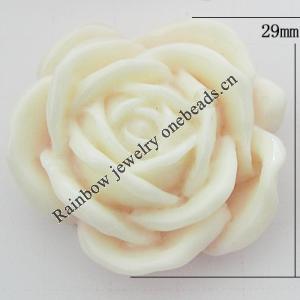 Resin Cabochons, No Hole Headwear & Costume Accessory, Flower, About 29mm in diameter, Sold by Bag