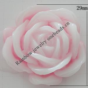 Resin Cabochons, No Hole Headwear & Costume Accessory, Flower, About 29mm in diameter, Sold by Bag