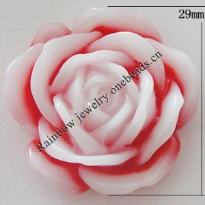 Resin Cabochons, No Hole Headwear & Costume Accessory, Flower, About 29mm in diameter, Sold by Bag