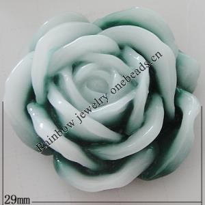 Resin Cabochons, No Hole Headwear & Costume Accessory, Flower, About 29mm in diameter, Sold by Bag