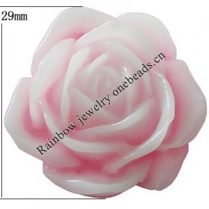 Resin Cabochons, No Hole Headwear & Costume Accessory, Flower, About 29mm in diameter, Sold by Bag