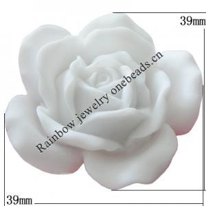 Resin Cabochons, No Hole Headwear & Costume Accessory, Flower, About 39mm in diameter, Sold by Bag