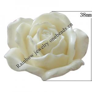 Resin Cabochons, No Hole Headwear & Costume Accessory, Flower, About 38mm in diameter, Sold by Bag